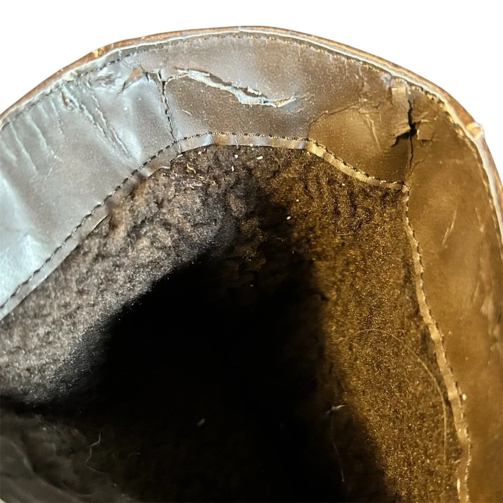 ALDO VINTAGE Brown Leather Riding Boots Dark Academia Equestrian Size 7 - Picture 9 of 11